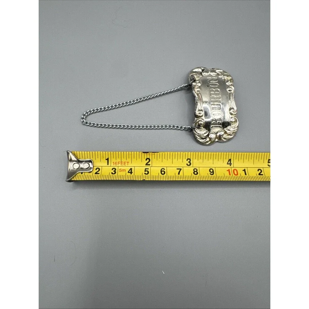 Vintage MC Delli Inc Silver Plate Decanter Liquor Tags Labels Set of 5 Japan